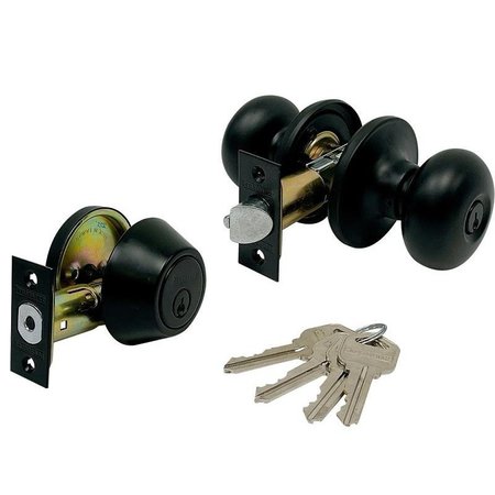 PROSOURCE Combo Knob Lockset, Pack, Matte Black BFX9L1BSR4V24